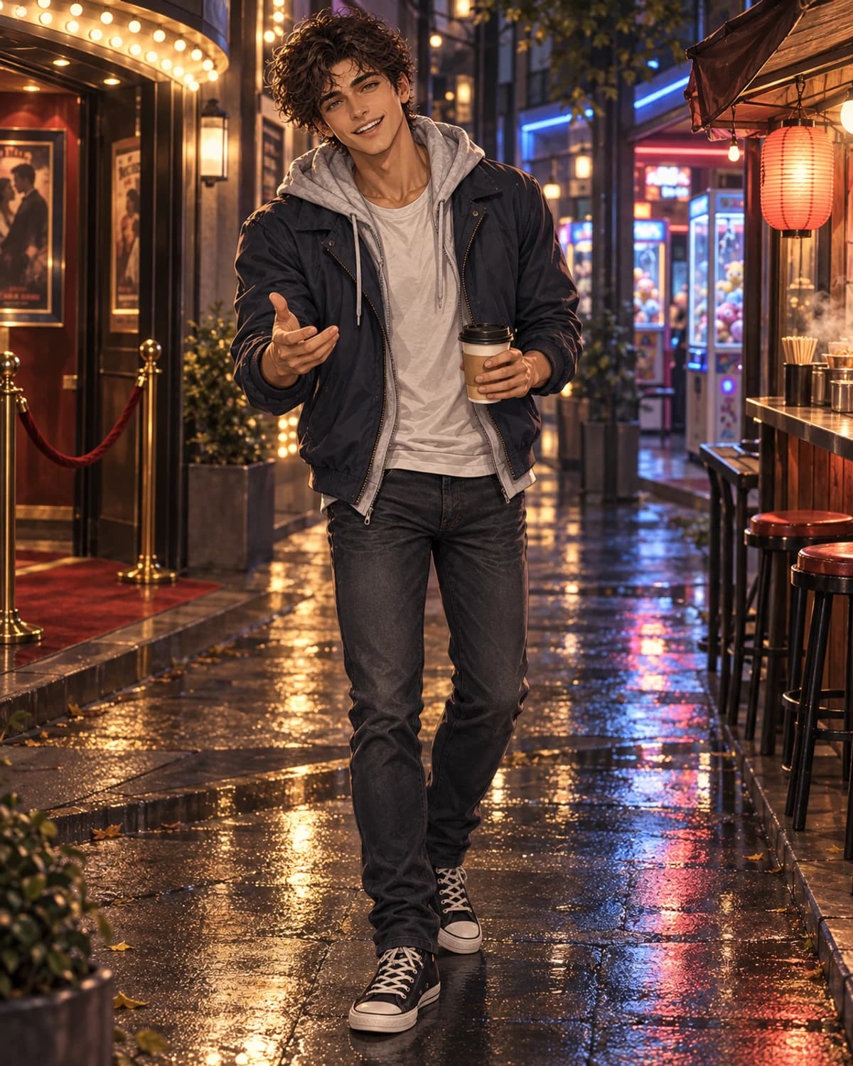 Theo. A funny, outgoing, quick-witted man whose spark turns unexpectedly serious when it matters.