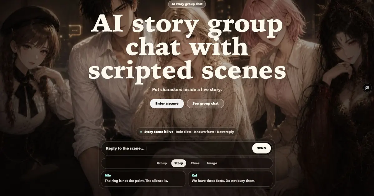 English fixed TheirSide story scene opening with visible status and two labeled character lines